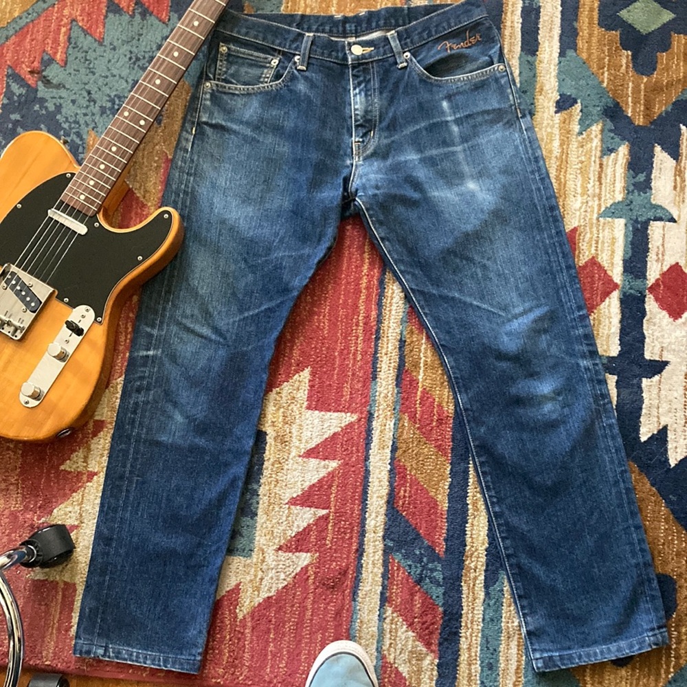 Vintage Fender Guitars Brand Jeans, Made in Japan.